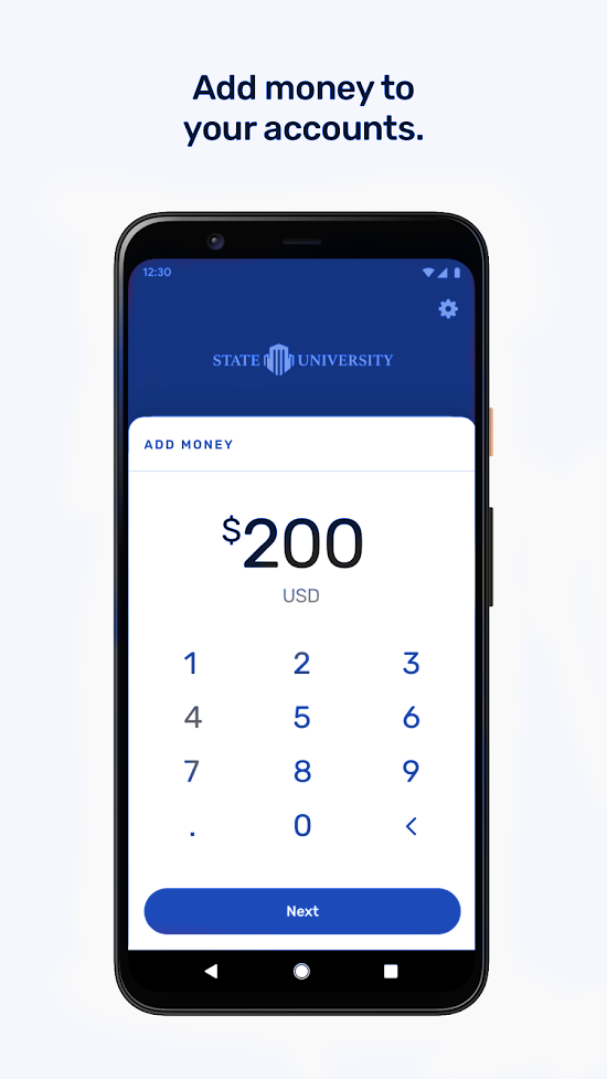 Adding money to eAccounts app